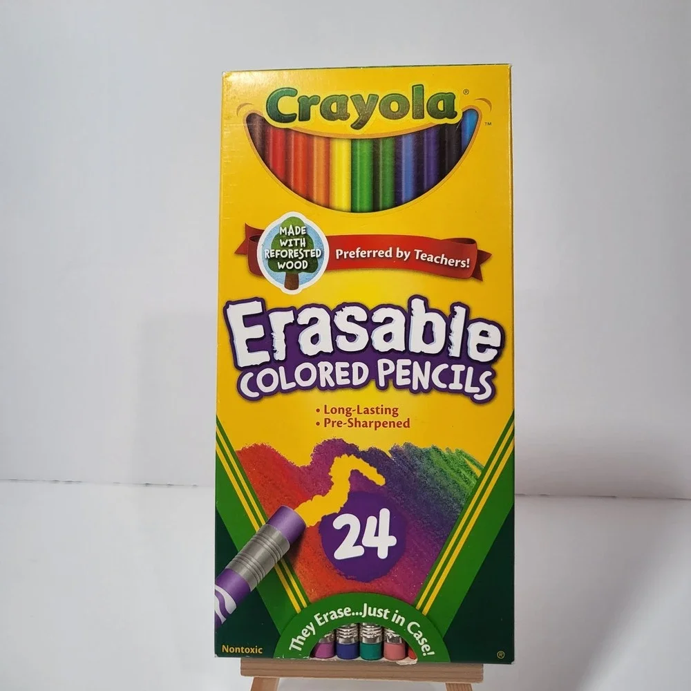 Crayola Erasable Colored Pencils 24 Count Washable School Supplies NIB